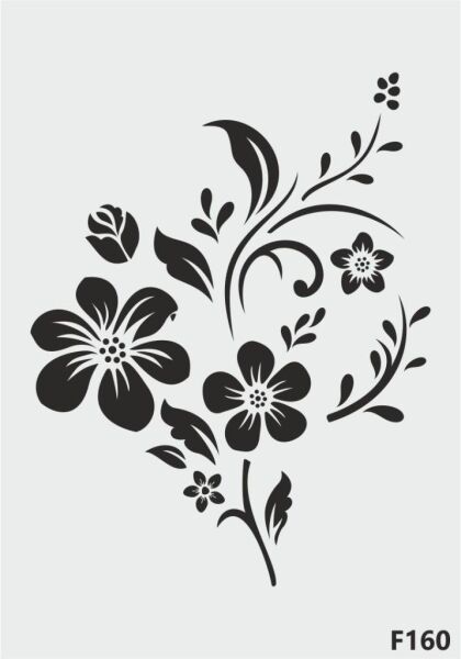 Çiçek Desen Stencil Şablon (21x30) F-160