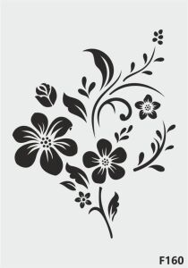 Çiçek Desen Stencil Şablon (25x35) F-160