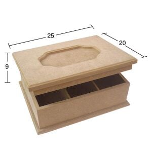 Ahşap Üstü Motifli İçi Bölmeli Kutu KU219