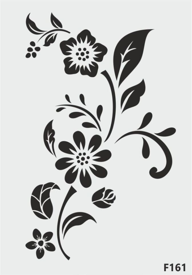 Çiçek Desen Stencil Şablon (15x20) F-161