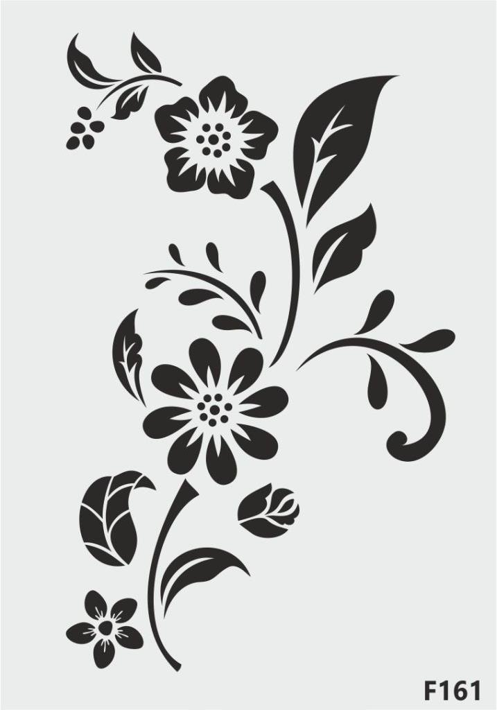 Çiçek Desen Stencil Şablon (21x30) F-161