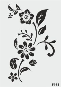 Çiçek Desen Stencil Şablon (21x30) F-161