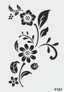 Çiçek Desen Stencil Şablon (25x35) F-161