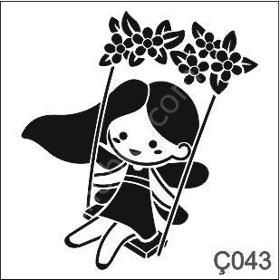 Çocuk Desen Stencil Şablon (25x25) Ç-043