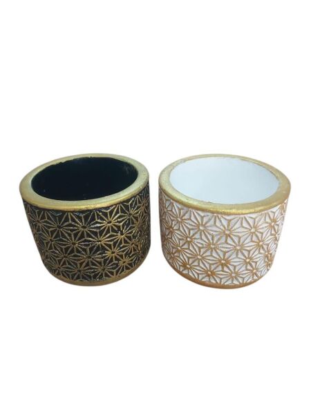 Dantel Desenli Saksı Seti 8x6,5cm+