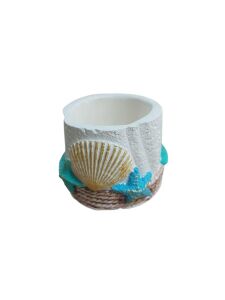 Deniz Kabuklu Renkli Saksı 9x6,5cm