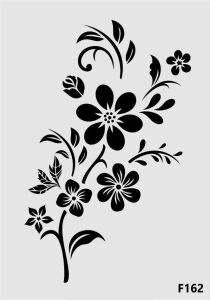 Çiçek Desen Stencil Şablon (21x30) F-162