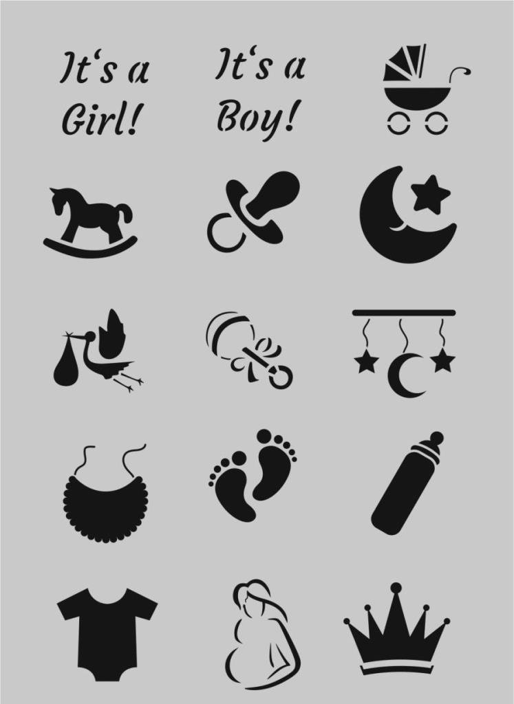Çocuk Desen Stencil Şablon (21x30) Ç-049
