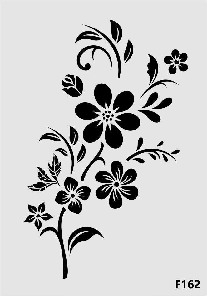 Çiçek Desen Stencil Şablon (25x35) F-162