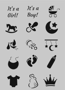 Çocuk Desen Stencil Şablon (25X35) Ç-049