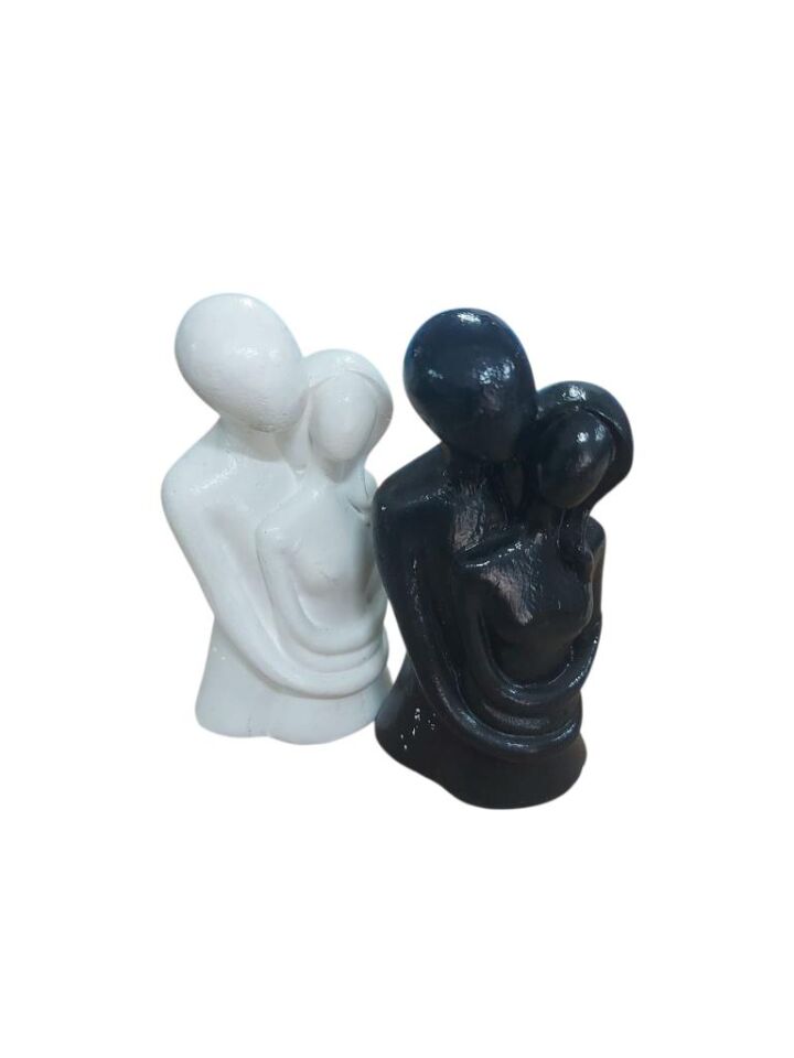 Siyah Beyaz Sevgili Biblo Seti 11,5x6cm