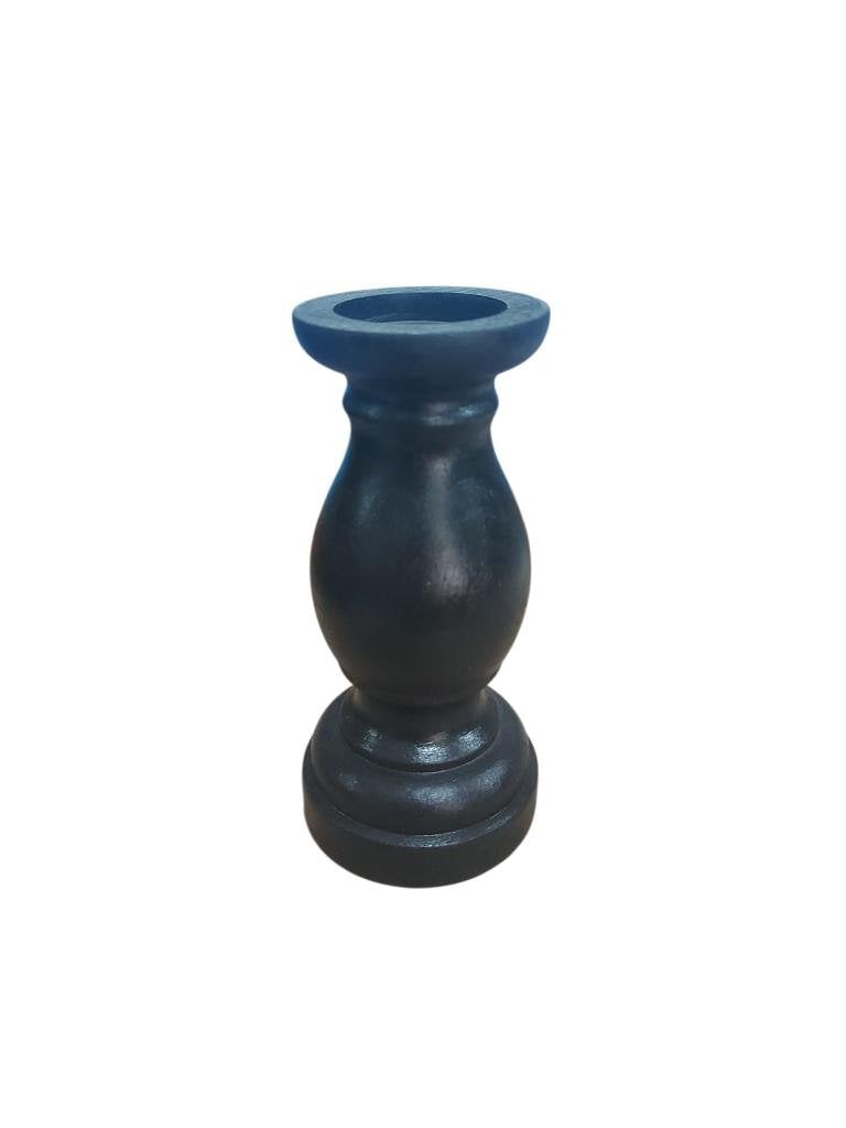 Ahşap Siyah Şamdan 15x7cm