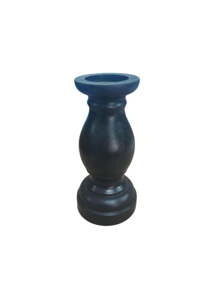 Ahşap Siyah Şamdan 15x7cm