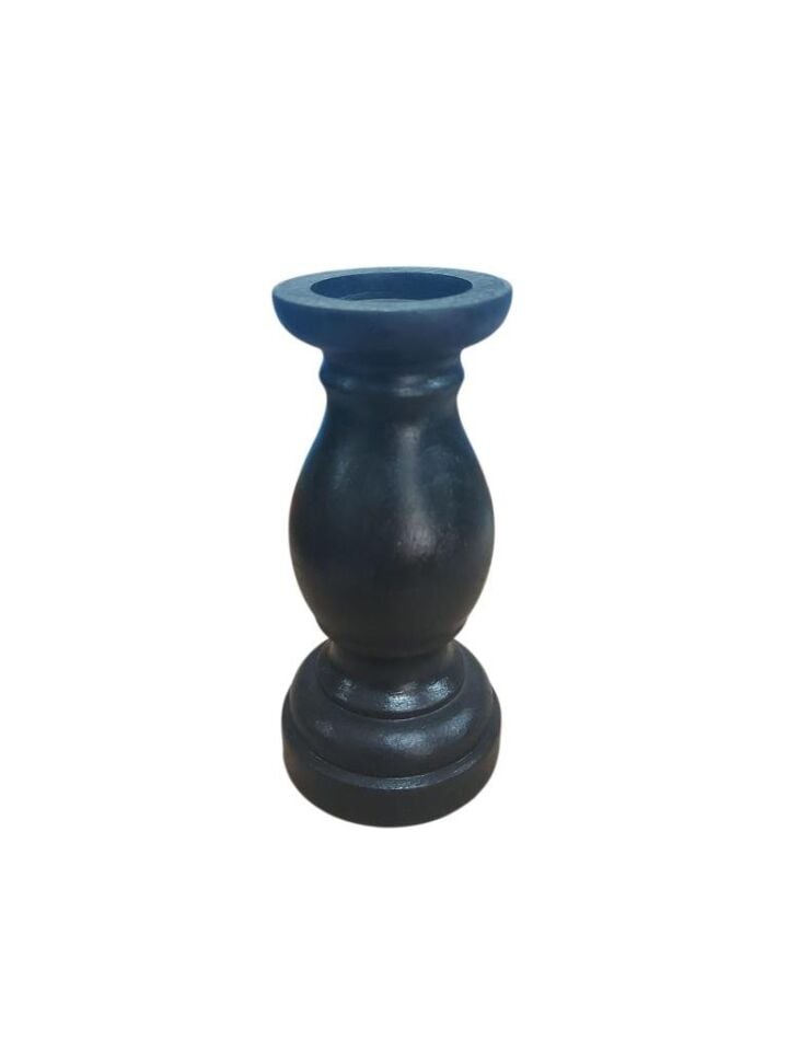 Ahşap Siyah Şamdan 15x7cm