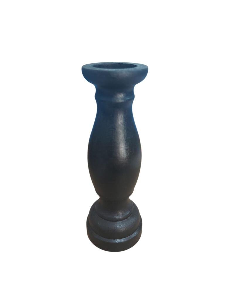 Ahşap Siyah Şamdan 20x7cm