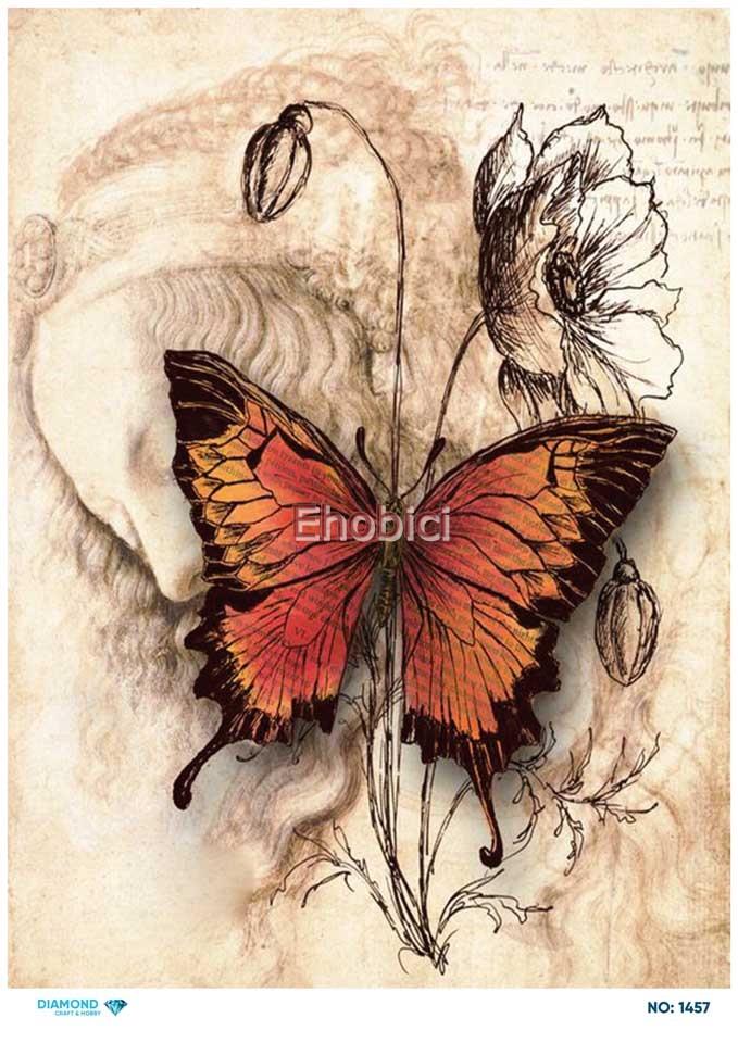 Diamond Pirinç Dekopaj Kağıdı - 1457