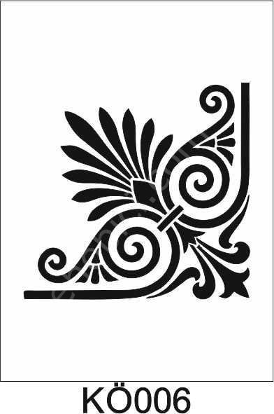 Köşe Desenler Stencil Şablon (25x25) KÖ-006
