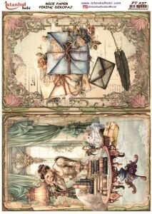 Pirinç Dekopaj Kağıdı 30x42cm PT-237 Mektup Kadın