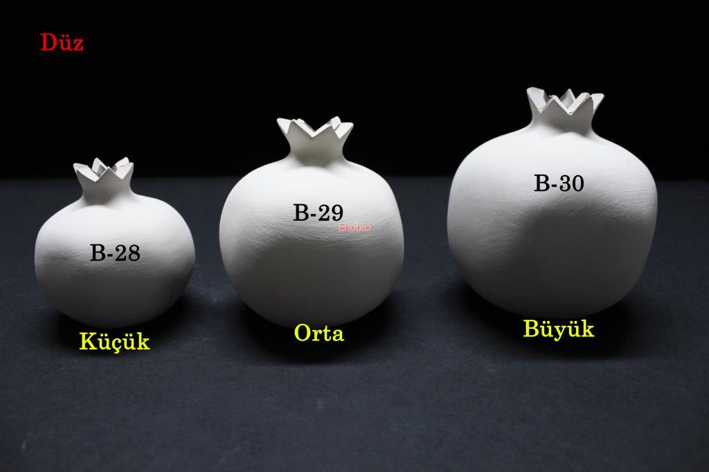 Seramik Büyük Nar 10cm B-30 Düz