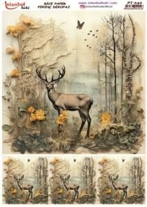 Pirinç Dekopaj Kağıdı 30x42cm PT-242 Geyik