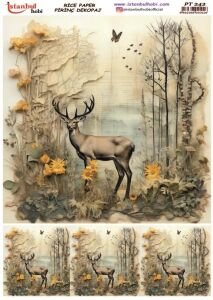 Pirinç Dekopaj Kağıdı 30x42cm PT-242 Geyik