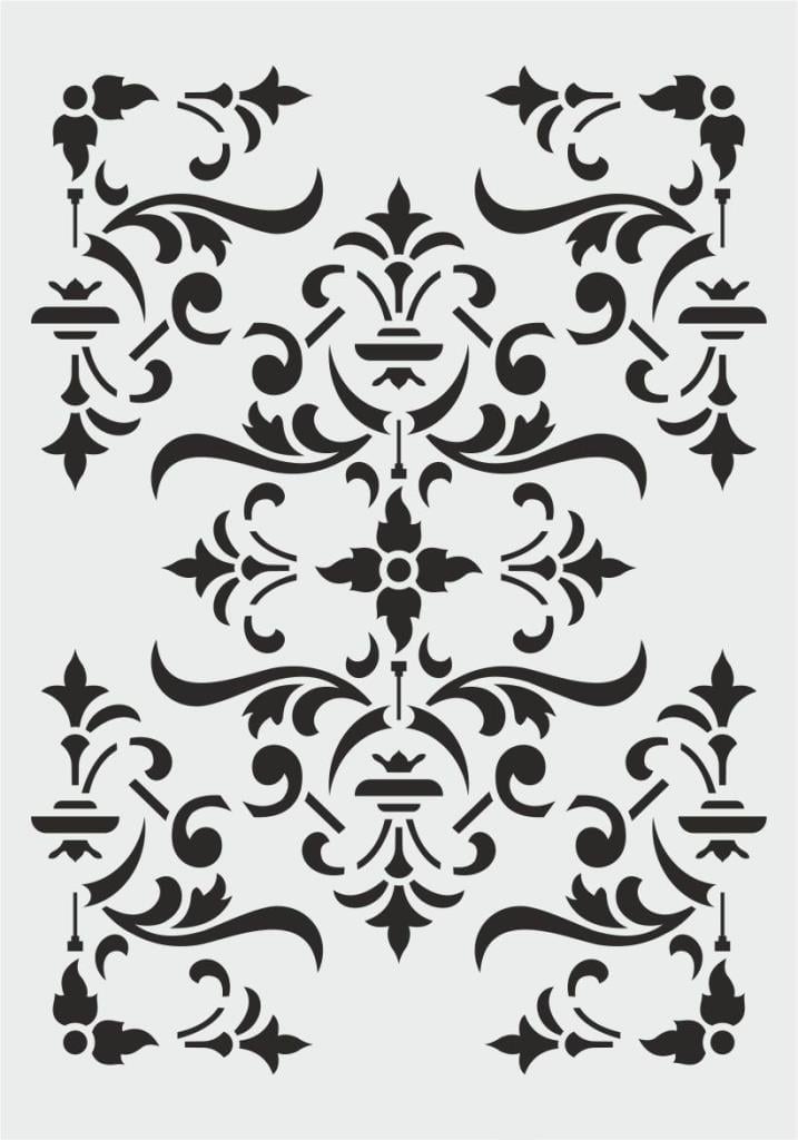 Damask Desen Stencil Şablon (21x30) DA-069