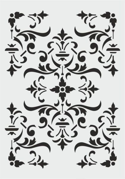 Damask Desen Stencil Şablon (21x30) DA-069