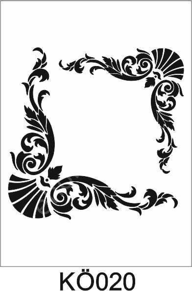 Köşe Desenler Stencil Şablon (25x25) KÖ-020