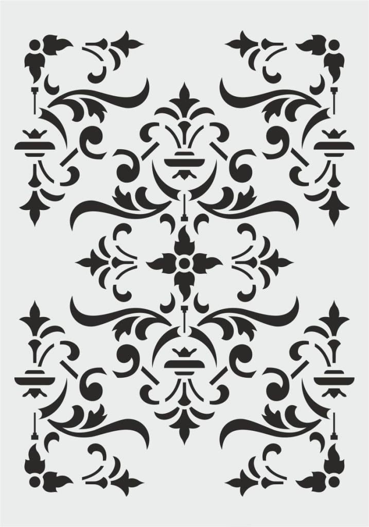 Damask Desen Stencil Şablon (25x35) DA-069