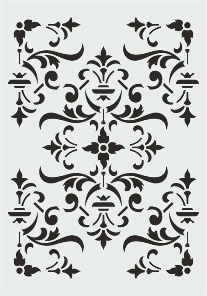 Damask Desen Stencil Şablon (25x35) DA-069