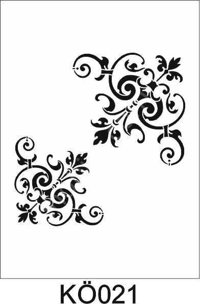 Köşe Desenler Stencil Şablon (25x25) KÖ-021