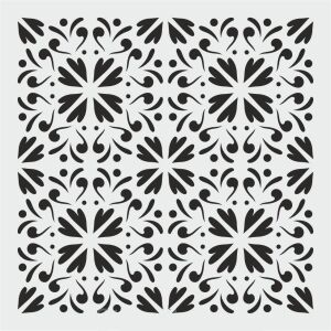 Damask Desen Stencil Şablon (30x30) DA-070