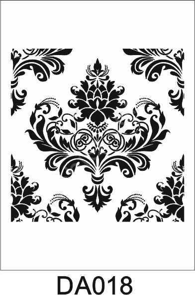 Damask Desen Stencil Şablon (40x40) DA-018