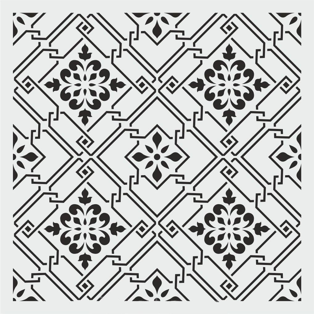 Damask Desen Stencil Şablon (30x30) DA-071
