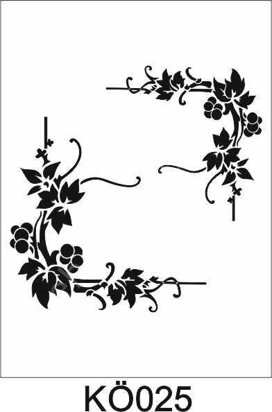 Köşe Desenler Stencil Şablon (25x25) KÖ-025