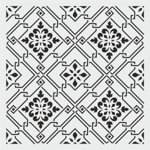 Damask Desen Stencil Şablon (40x40) DA-071
