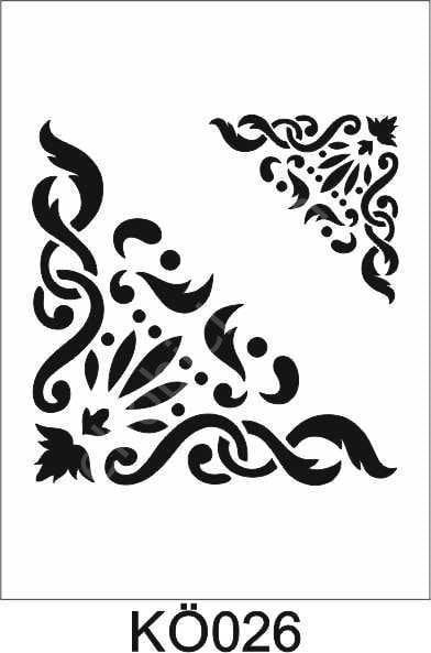 Köşe Desenler Stencil Şablon (25x25) KÖ-026