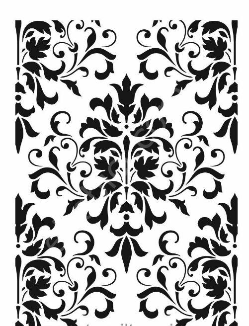 Damask Desen Stencil Şablon (35x50) DA-021