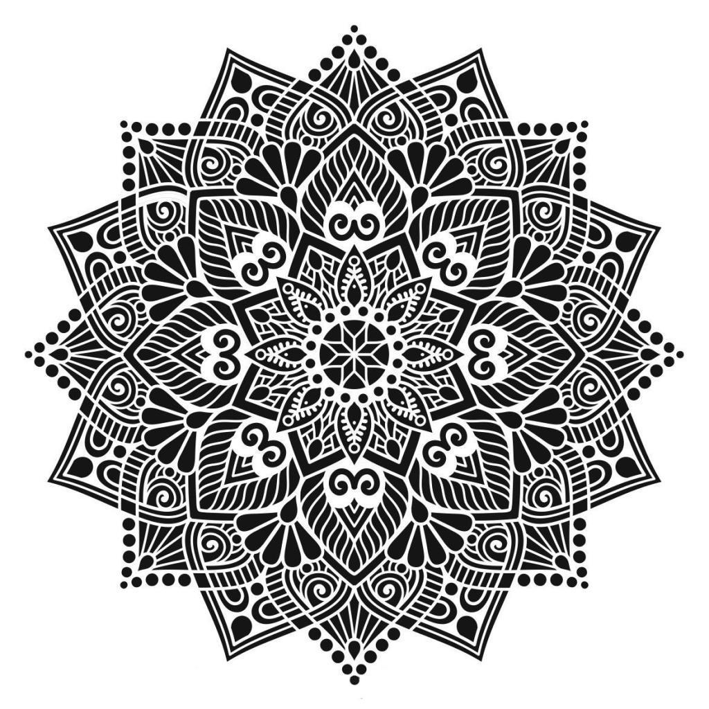 Mandala Duvar Dekor Stencil Şablon (50x50) MA-105