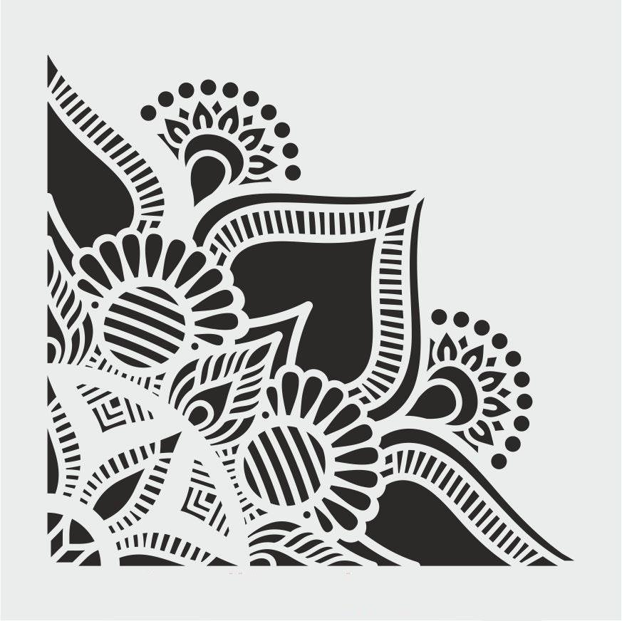Mandala Duvar Dekor Stencil Şablon (30x30) MA-108