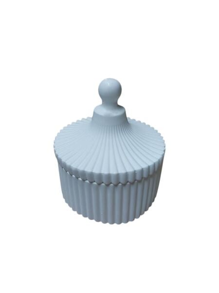 Yuvarlak Çizgili Kapaklı Kutu 8x8cm