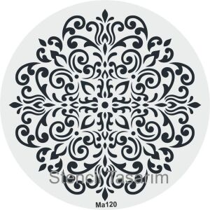 Mandala Duvar Dekor Stencil Şablon (40x40) MA-120