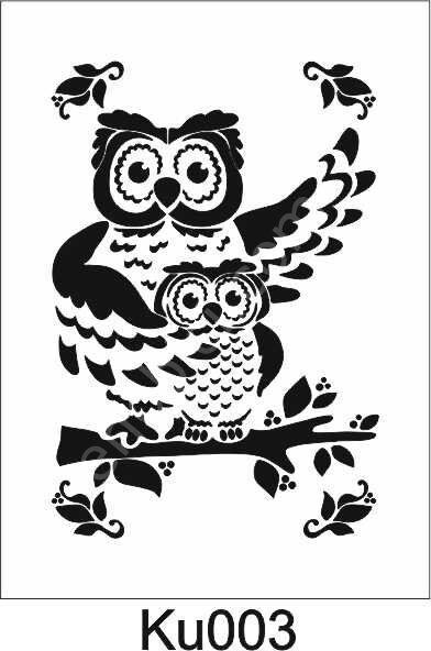 Kuş Temalı Desenler Stencil Şablon (21x30) KU-003