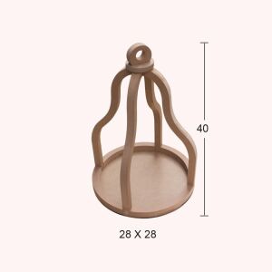 Ahşap Yuvarlak Kafes Sunumluk 28x40cm L306