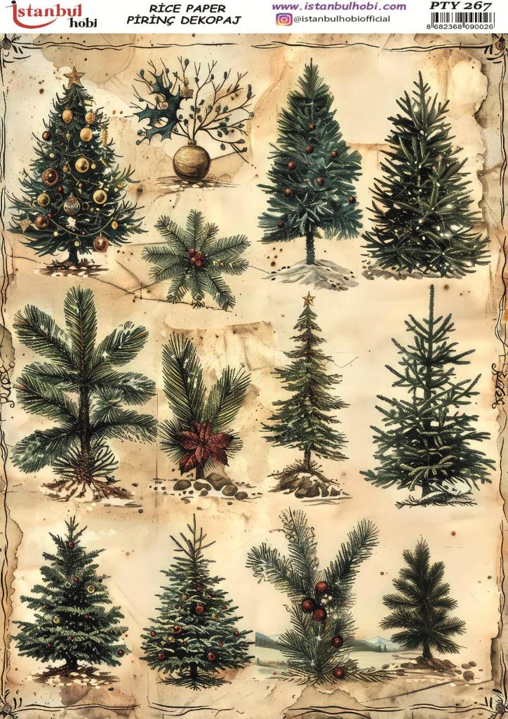 Pirinç Dekopaj Kağıdı 30x42cm PTY-267 Yılbaşı