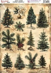 Pirinç Dekopaj Kağıdı 30x42cm PTY-267 Yılbaşı