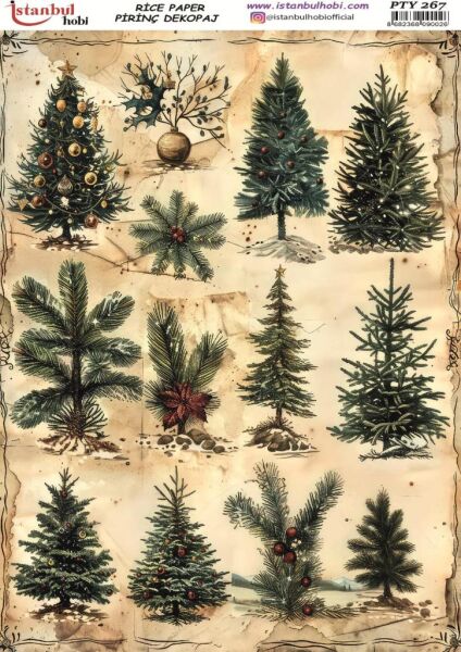 Pirinç Dekopaj Kağıdı 30x42cm PTY-267 Yılbaşı