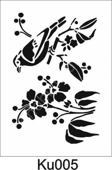 Kuş Temalı Desenler Stencil Şablon (21x30) KU-005