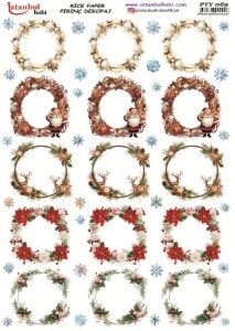 Pirinç Dekopaj Kağıdı 30x42cm PTY-069 Yılbaşı