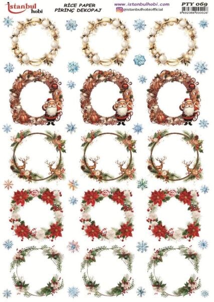 Pirinç Dekopaj Kağıdı 30x42cm PTY-069 Yılbaşı